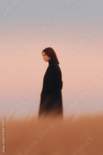 serene steppe grassland in uzbekistan during soft twilight rich color tones