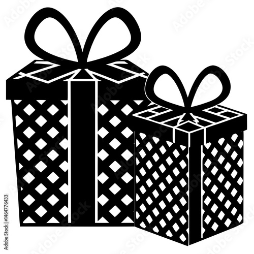 Red and gold gift boxes with ribbons and bows are perfect for Christmas, birthdays, or any holiday celebration surprise