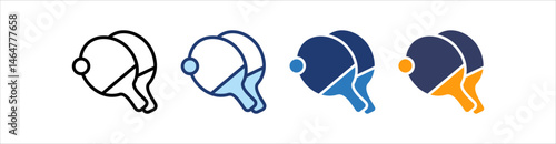 Ping Pong Icon Set Multiple Style Collection