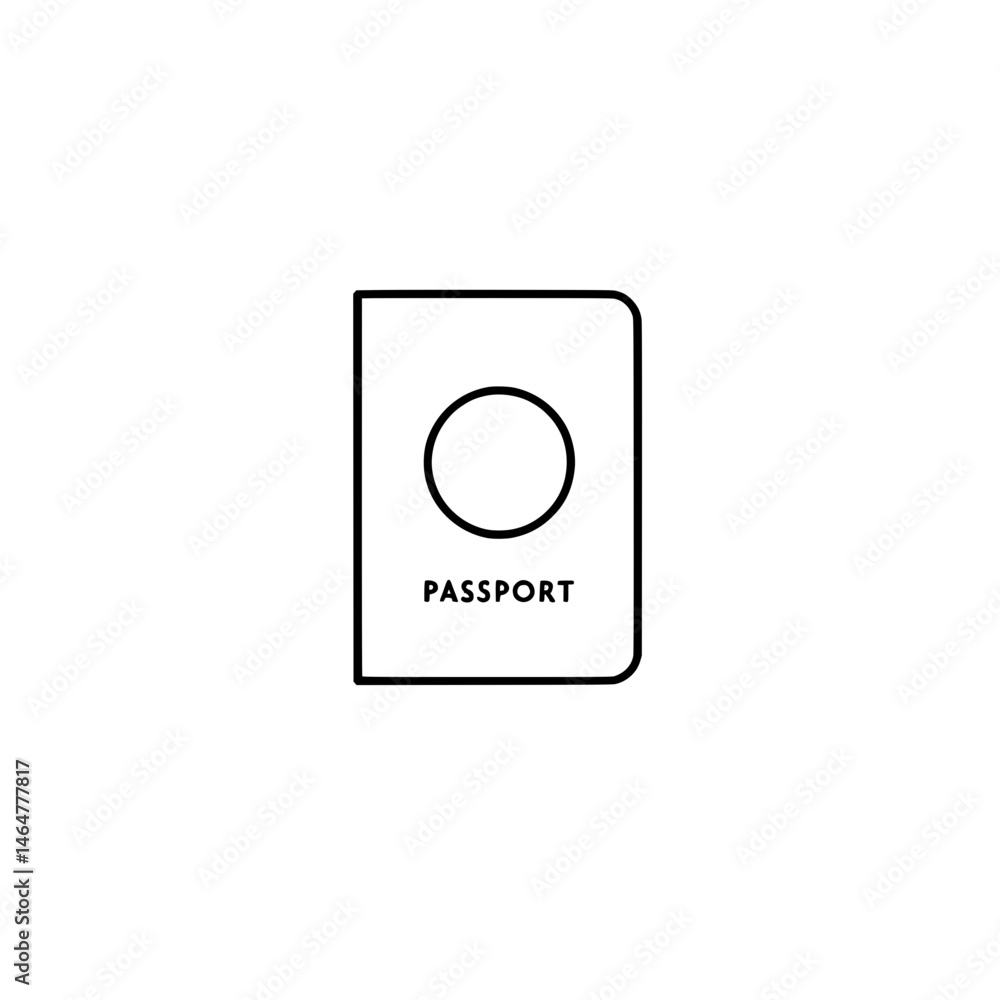 Line art passport icon Line art passport icon