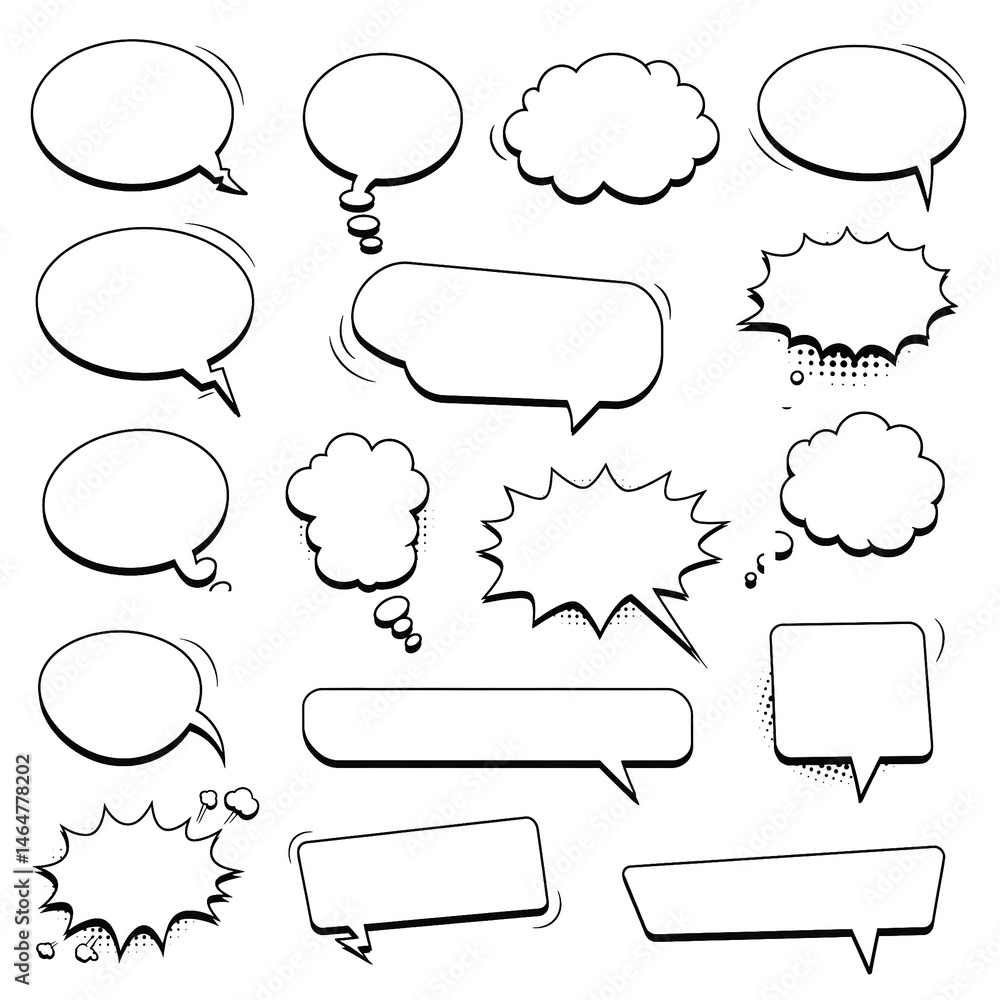 Obraz premium empty comic speech bubbles