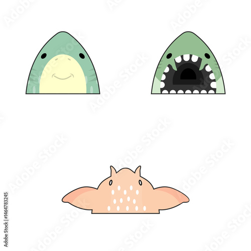 cartoon shark head sheet icon