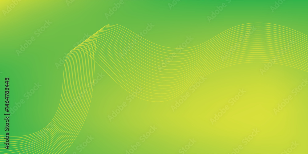 Obraz premium Modern abstract green gradient background with waves