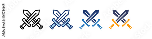 Swords Icon Set Multiple Style Collection