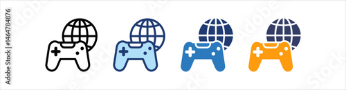 Online Game Icon Set Multiple Style Collection