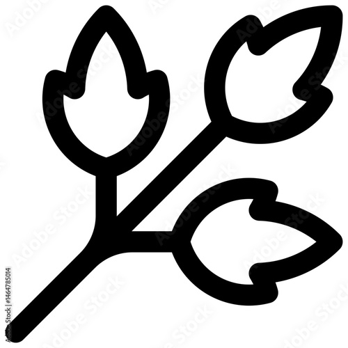 Poison ivy. Editable stroke vector icon.