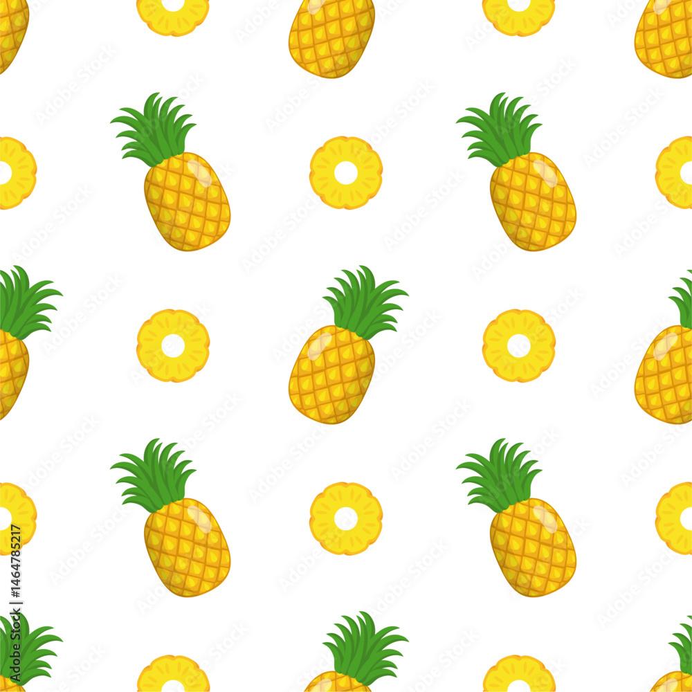 Pineapple seamless pattern, tropical ripe fruit. Pineapple seamless pattern, tropical ripe fruit.