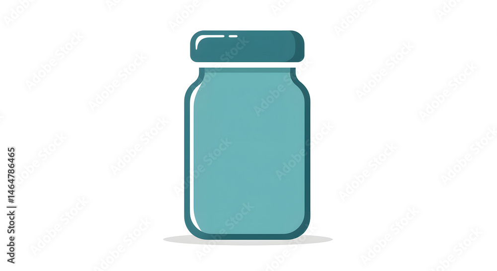 Blue Jar with Lid Illustration Blue Jar with Lid Illustration