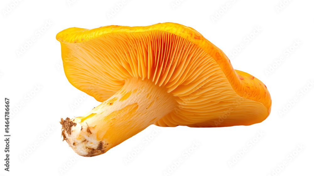 Fototapeta premium Vibrant Orange Mushroom Isolated on Transparent Background for Creative Designs