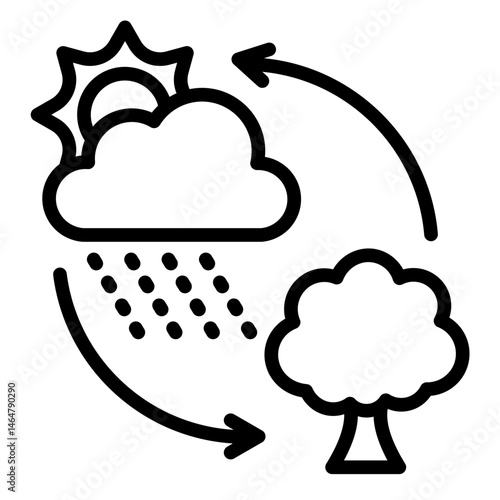 Rain  Icon Element For Design	