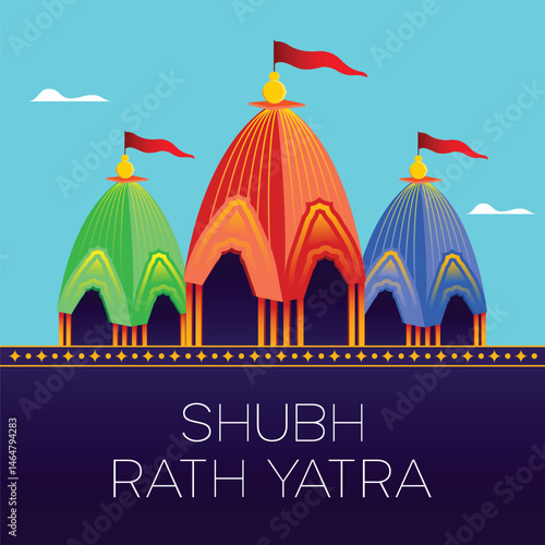 Traditional Indian Rath Yatra Poster Design – Lord Jagannath, Balabhadra, Subhadra
