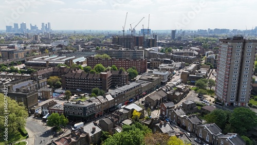 Photography Tower block .Bethnal Green East London UK drone,aerial  .