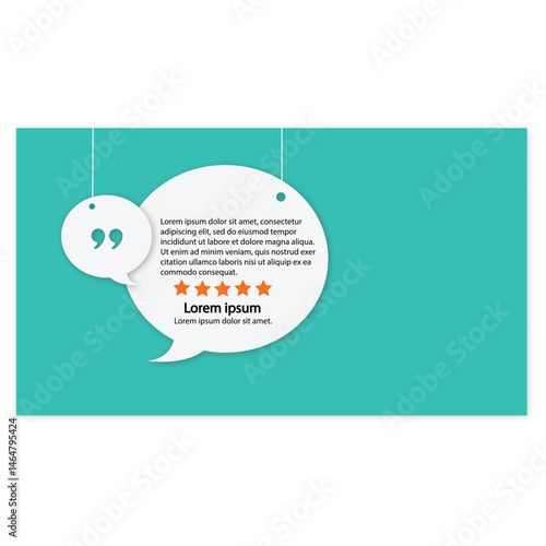 Speech bubble with Quotation Marks on abstract background. Poster stock illustration