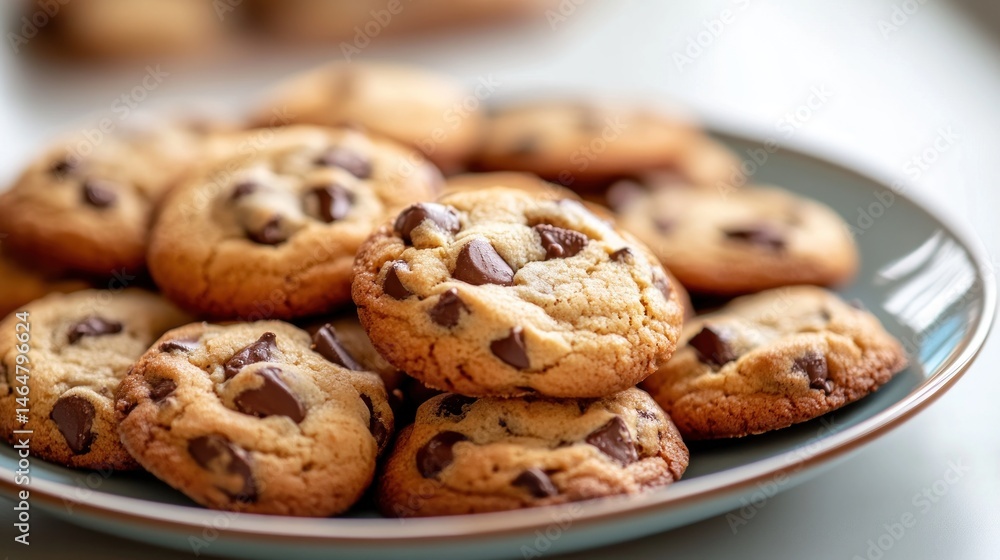 A Plate Full of Delicious Chocolate Chip Cookies A Plate Full of Delicious Chocolate Chip Cookies