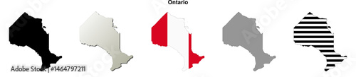 Ontario (Canada) blank outline map set