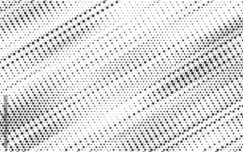 Grunge halftone gradient texture. Faded grit noise background. Sandy gritty wallpaper. Retro pixelated backdrop. Black and white anime or manga comic overlay. Vector graphic design textured halftone