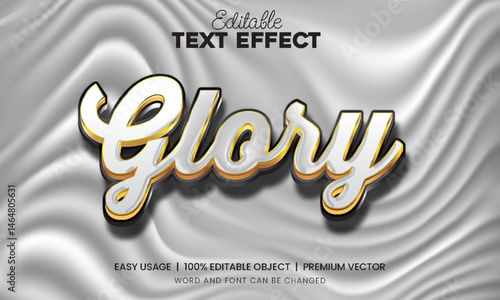Glory white gold editable text effect