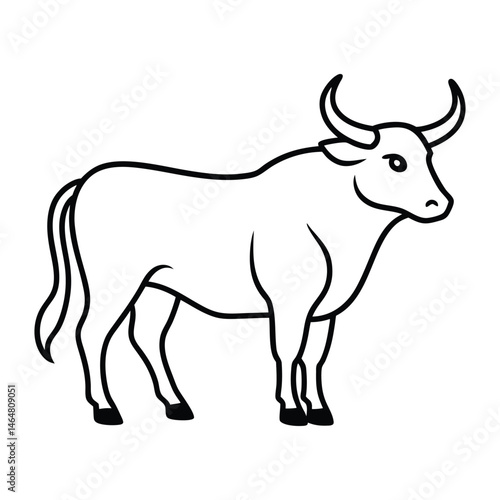 vector silhouette of a bull
