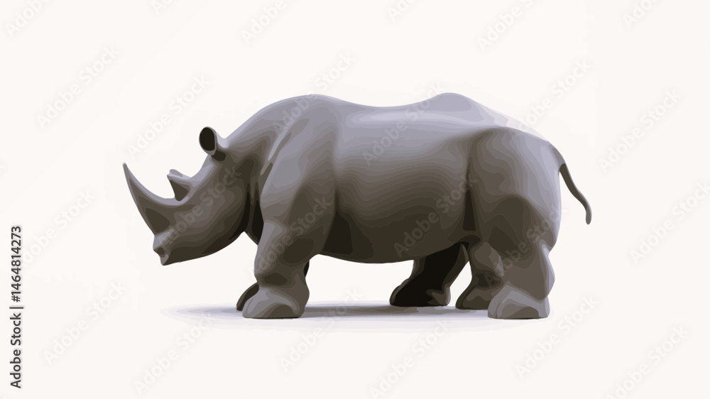 Fototapeta premium rhino on white background vector