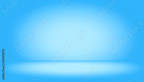 Blue abstract wall and floor studio room with glowing light, perfect for product presentation or background, creating calm and modern atmosphere for display or design projects