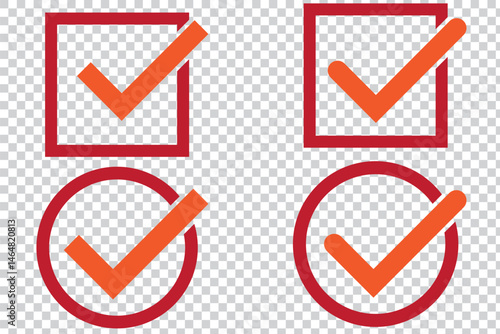 check mark icon set. check box icon with correct, accept checkmark icons green tick box, check list circle frame - checkbox symbol sign. checkbox square frame
