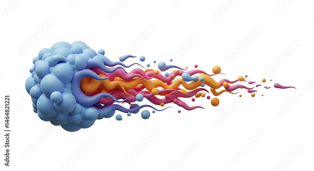 Fototapeta premium Abstract Colorful Flowing Shapes on White Background