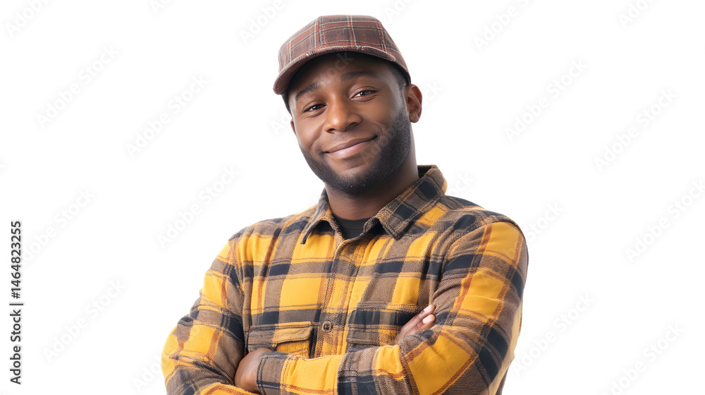 Confident Stylish Ethnic Man in Casual Attire with Arms Crossed Pose Confident Stylish Ethnic Man in Casual Attire with Arms Crossed Pose