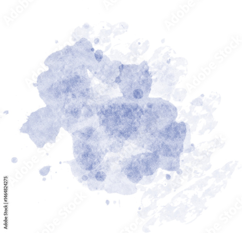 Watercolor blue painting splash texture element