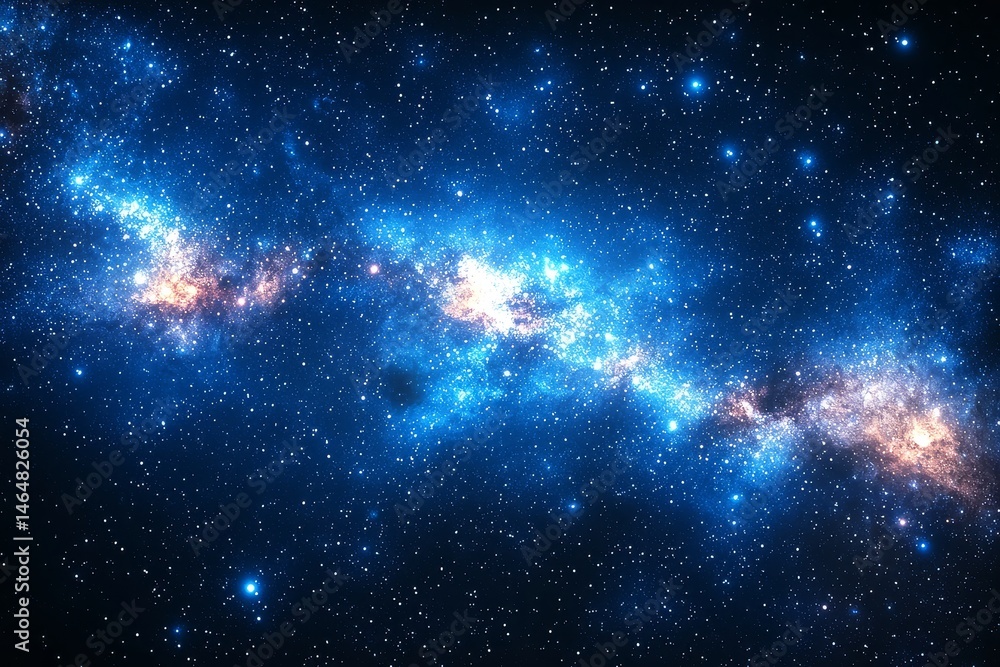 Fototapeta premium Starry night sky with twinkling stars and distant galaxies, creating a celestial backdrop for otherworldly designs.