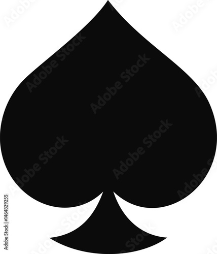 Black spade suit icon , isolated. Vector illustration