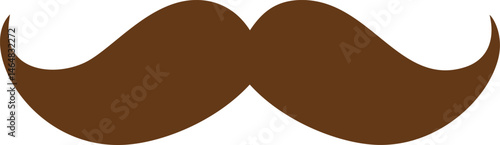Brown handlebar mustache illustration. Vector illustration