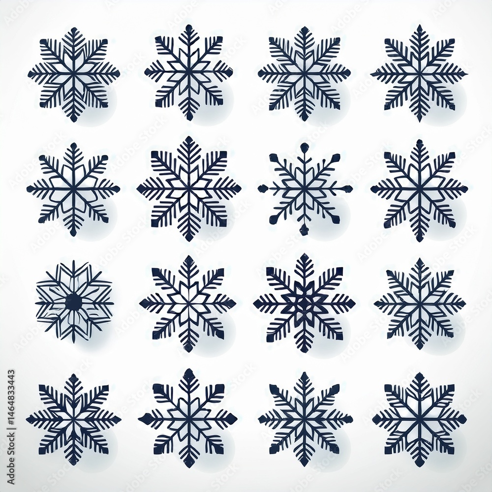 Fototapeta premium set of vector snowflakes