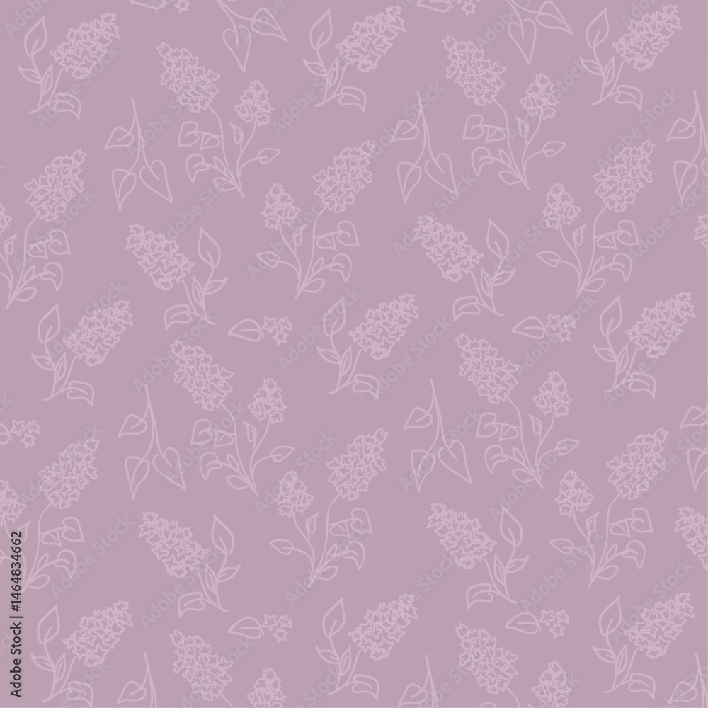 Obraz premium linear floral pattern with lilac hyacinths