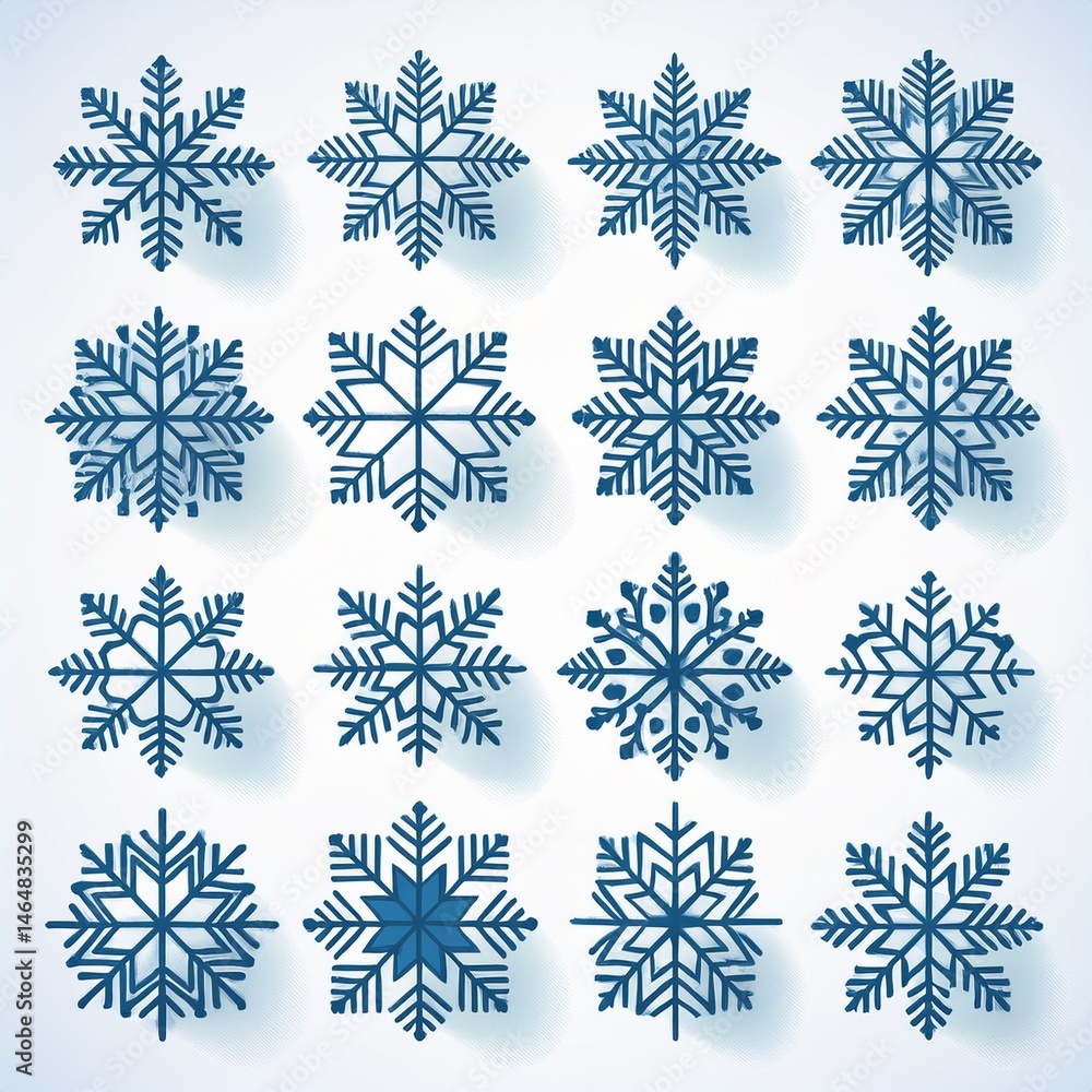 set of vector snowflakes set of vector snowflakes