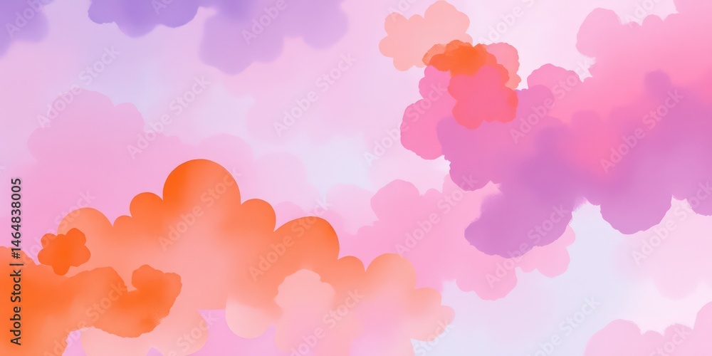 Obraz premium Dreamlike Pastel Cloudscape An Abstract Background of Soft Hues and Fluffy Forms