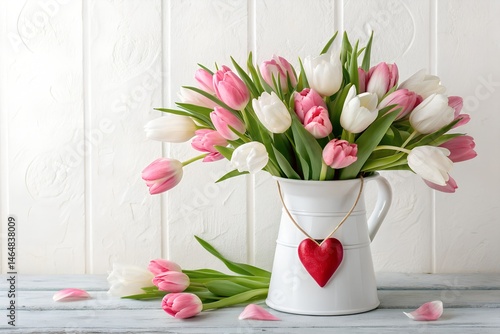 pink tulips in a vase