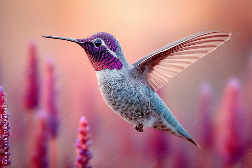 Fototapeta premium Hummingbird that is feasting on a flower