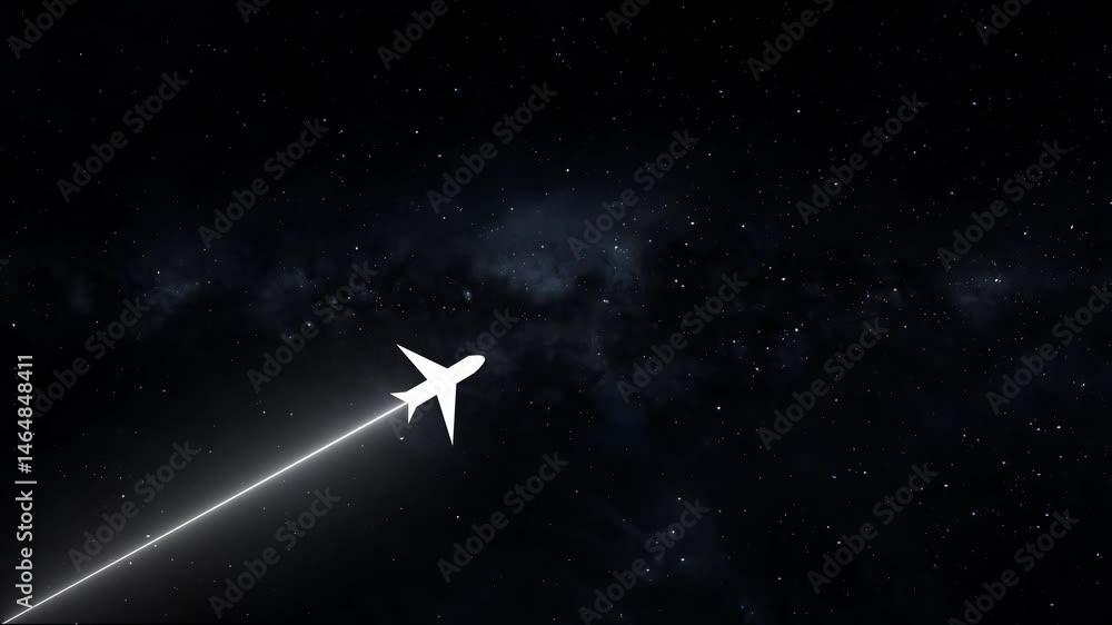 Airplane Dotted Line Path Animation on Alpha Channel Airplane Route on black background. Airplane Dotted Line Path Animation on Alpha Channel Airplane Route on black background.