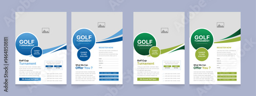 Golf Tournament Double Side Flyer Template – Clean and Professional Sports Event Poster Layout for Club Championship or Competition Promotion
