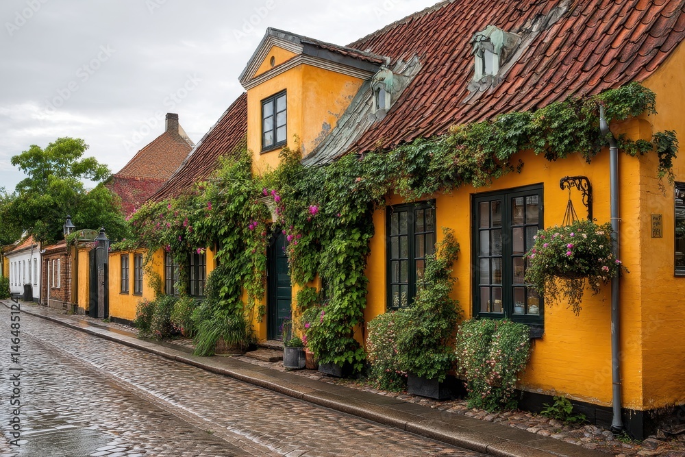 Charming Facades and Traditional Houses of Odense: Exploring the Old Town Streets of Denmark Charming Facades and Traditional Houses of Odense: Exploring the Old Town Streets of Denmark