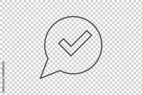 This minimalist checkmark icon clearly conveys approval or completion, making it ideal for design projects, bullet lists, or status indicators, ensuring clarity and simplicity in visual communication