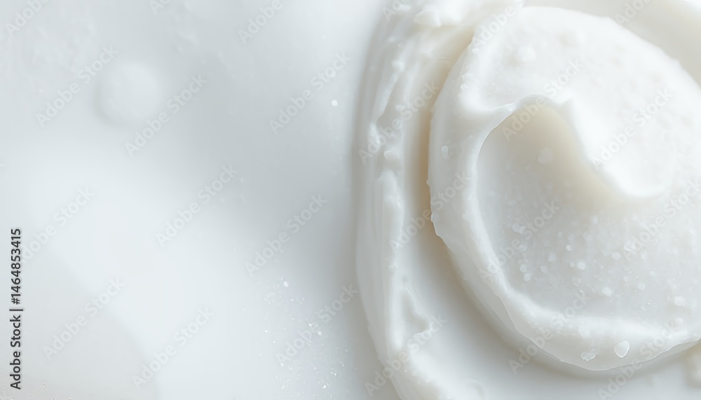 Creamy White Lotion Macro Texture Detail on Clean White Background Creamy White Lotion Macro Texture Detail on Clean White Background