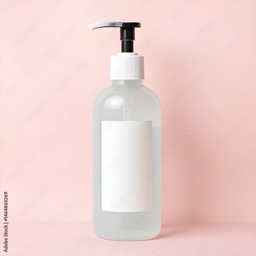 blank bottle of soap on isolated pink pastel background. for cosmetic product blank bottle of soap on isolated pink pastel background. for cosmetic product