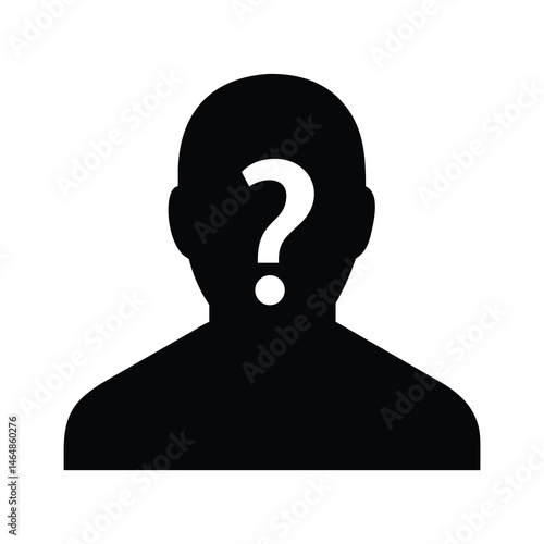Anonymous Person Silhouette with Question Mark for Identity Concealment