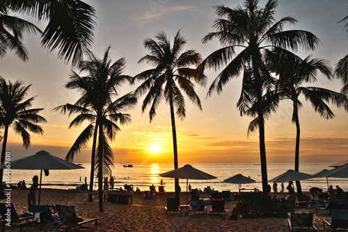 Sonasea Beach, Phu Quoc, Vietnam - November 26th 2024: Coastal Resort Scenery of Phu Quoc Island in Vietnam. A Tropical Tourism Destination for Summer Vacation in Southeast Asia. On a beautiful sunset