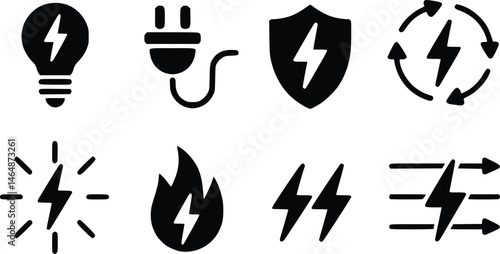 Φωτογραφία Electrify Your Design: Essential Power and Energy Vector Symbols