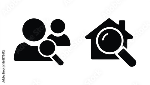 People Search and House Finder Icons for Online Services.
