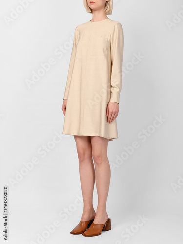 Fashion shooting in studio . Professional model , fashionable clothes and style, new collection. stylish look.
