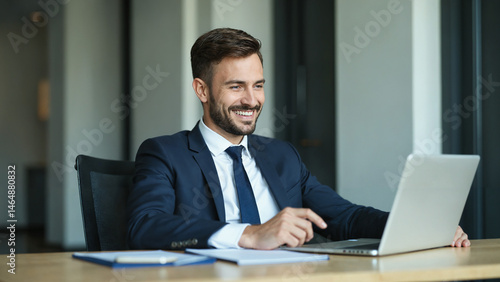 Obraz na płótnie Businessman working in office. w salonie