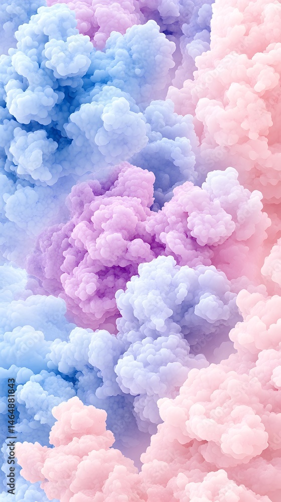 Obraz premium Pastel-colored smoke plumes blend beautifully